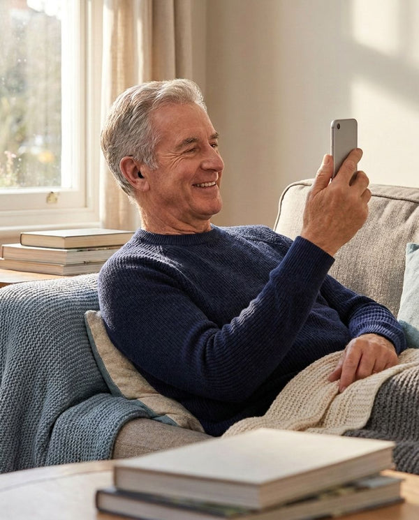 Man on a video call with his grandchild